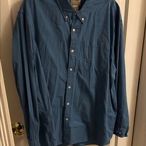 L.L. Bean Men's Blue Gingham Button Down Shirt